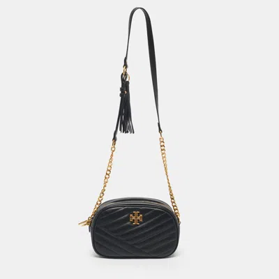 Pre-owned Tory Burch Black Quilted Leather Kira Camera Shoulder Bag