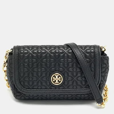 Pre-owned Tory Burch Black Quilted Leather Small Bryant Crossbody Bag