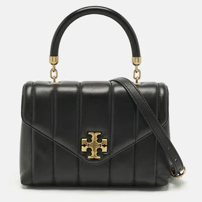 Pre-owned Tory Burch Black Quilted Small Leather Kira Top Handle Bag