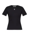 Tory Burch Crew Neck Ribbed Texture Short Sleeves Top