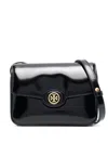 Tory Burch Robinson Convertible Patent Shoulder Bag In Black