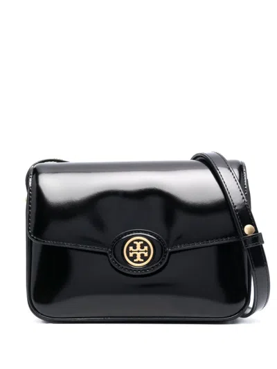 TORY BURCH BLACK ROBINSON SPAZZOLATO SHOULDER BAG