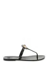 Tory Burch Black Rubber Miller Thong Slippers In Black