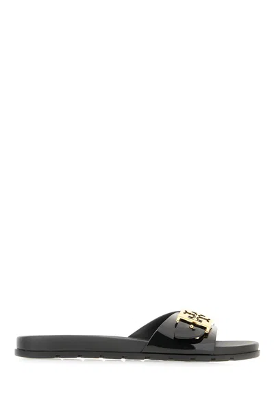 Tory Burch Black Rubber Slippers