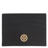 Tory Burch Black Saffiano Leather Robinson Card Case In Black