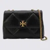 Tory Burch Black Leather Kira Diamond Shoulder Bag In Black