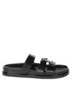Tory Burch 'ines' Black Sandals With Applied Logo And Tear-off Closure In Black