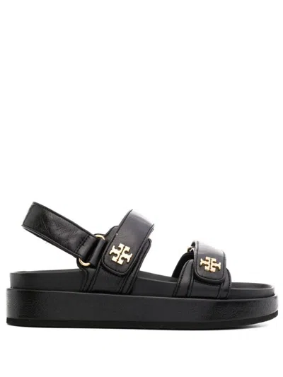 TORY BURCH BLACK SLINGBACK SANDALS WITH DOUBLE STRAP