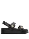 Tory Burch Black Slingback Sandals With Double Strap