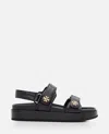 Tory Burch Kira Leather Dual-band Sport Sandals In Black