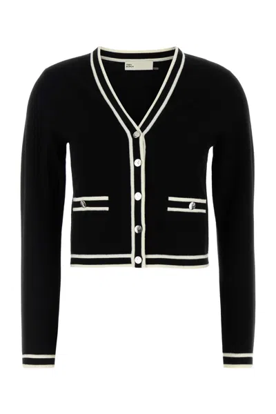 Tory Burch Black Stretch Wool Blend Kendra Cardigan