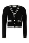 Tory Burch Short Wool Blend Cardigan With Front Pockets