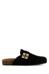 Tory Burch Black Suede Mellow Slippers