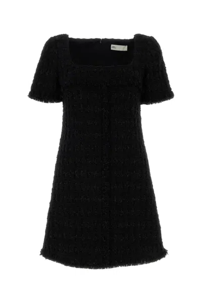 TORY BURCH BLACK TINSEL TWEED MINI DRESS
