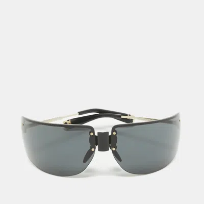 Pre-owned Tory Burch Black Ty5015 Shield Sunglasses