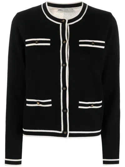 Tory Burch Black Wool Cardigan