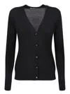 Tory Burch Black Wool-silk Blend Top In Black