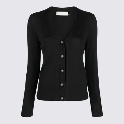 TORY BURCH TORY BURCH BLACK WOOL-SILK BLEND TOP
