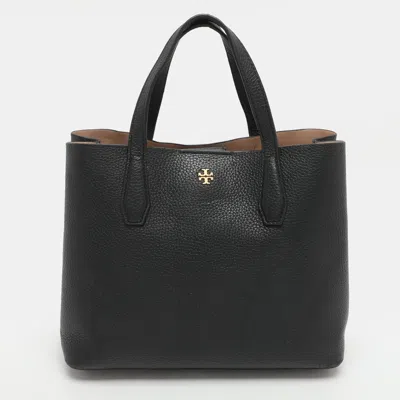 Pre-owned Tory Burch Blake Small Black Leather Tote