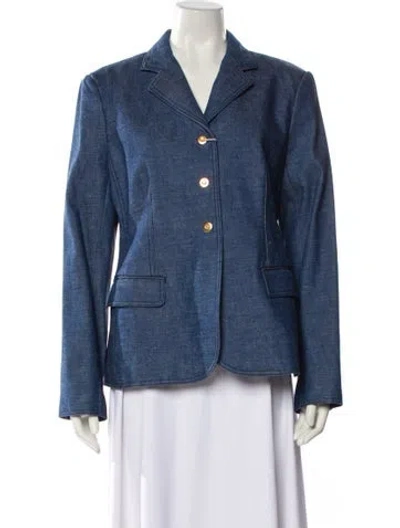 Pre-owned Tory Burch Blazer In Blue