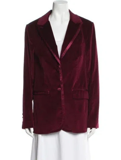 Pre-owned Tory Burch Blazer In Burgundy