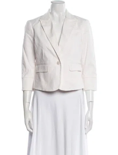 Pre-owned Tory Burch Blazer In White