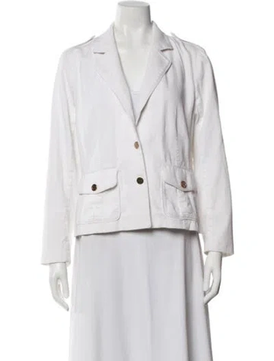 Pre-owned Tory Burch Blazer In White