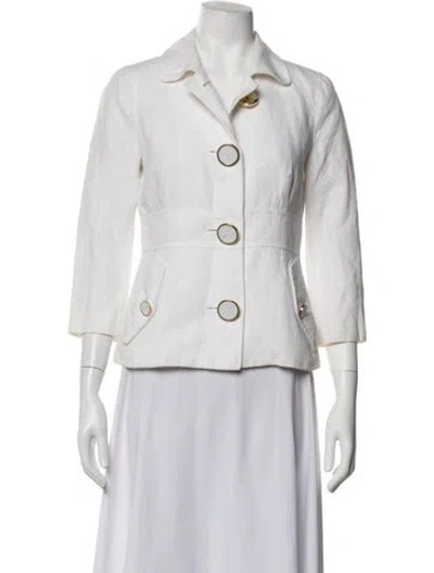 Pre-owned Tory Burch Blazer In White