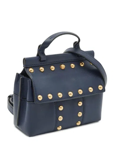 Pre-owned Tory Burch Block-t Stud-embellished Bag In Blue