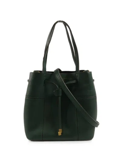 Pre-owned Tory Burch Block T Bucket Bag In Green