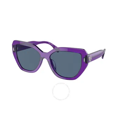 Tory Burch Blue Cat Eye Ladies Sunglasses Ty7194f 193580 57 In Purple