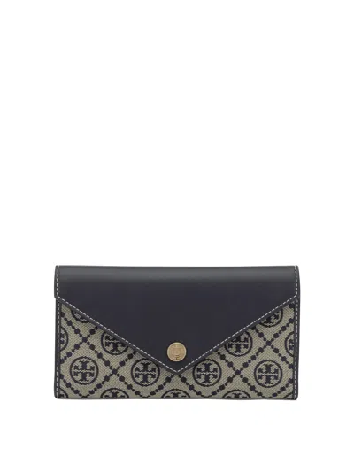 Tory Burch Blue Cotton Polyester Wallet & Card Holder