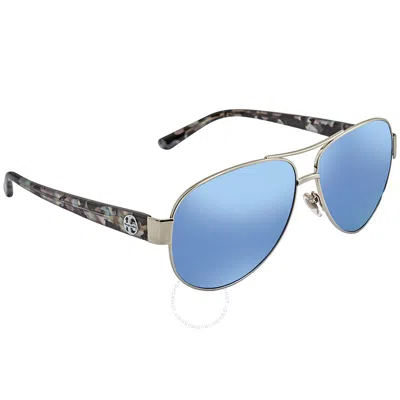Tory Burch Blue Flash Pilot Ladies Sunglasses Ty6057 324322 60
