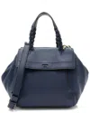 Tory Burch Blue Leather Half Moon Small Satchel (authentic Pre-loved)