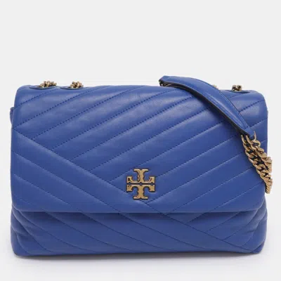 Pre-owned Tory Burch Blue Leather Kira Shoulder Bag