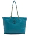 Tory Burch Blue Leather Marion Tote (authentic Pre-loved)