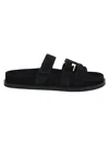 Tory Burch Ines Sport Suede Slides In Blue