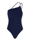 Tory Burch Blue One-shoulder Swimsuit With U-neck On The Back In Tech Fabric Woman In Blue