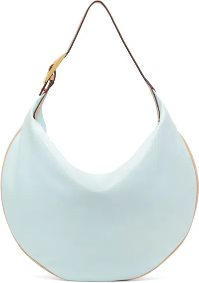 Tory Burch Blue Patent Balloon Bag In Frozen Blue