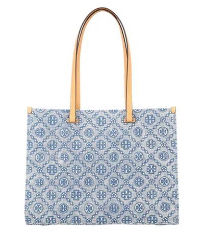 Tory Burch Blue T Monogram Large Tote