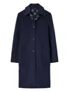 Tory Burch Reversible Wool Coat In Blue