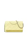 Tory Burch Leather Crossbody Bag In Pastel Yellow In Yellow