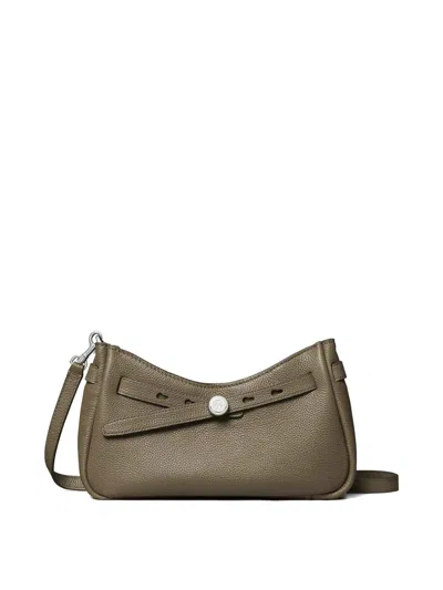Tory Burch Romy Leather Crossbody Bag In Gray
