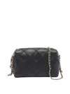 Tory Burch Black Leather Fleming Crossbody Bag In Black