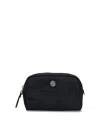 Tory Burch Virginia Curved Logo Toiletry Bag In Black