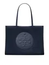 Tory Burch Navy Blue Nylon Small Ella Shopping Bag In Blue
