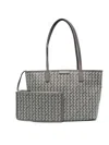 Tory Burch Monogram-pattern Coated-canvas Tote In Grey