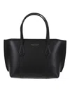 Tory Burch Black Leather Mini Perry Handbag In Black