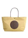 Tory Burch Ella Twist Nylon Shoulder Bag With Maxi Logo Patch On The Front In Nude