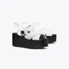 Tory Burch Bombé Cross-strap Platform Sandal In Black